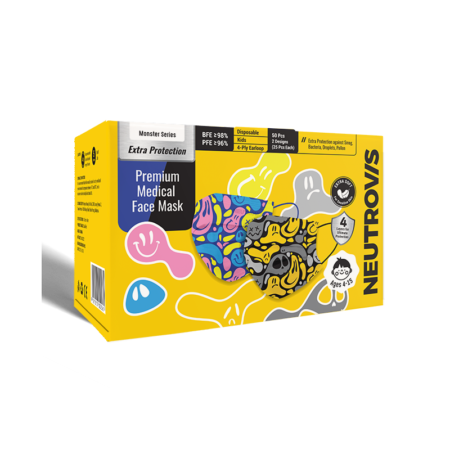 Neutrovis Premium 4-Ply Medical Face Mask For Kids Animal Series - 50s (ShadowBoo & PeekaBoo)