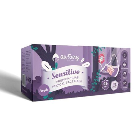 Au Fairy Premium Hijab Medical Face Mask - Purple 50s