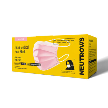 Neutrovis Hijab Medical Face Mask - 50s (Sweet Pink Headloop)