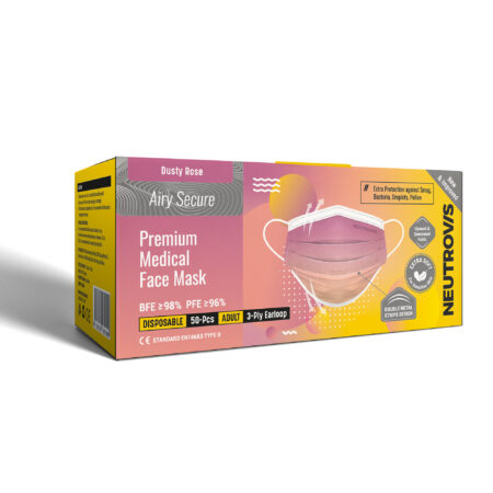 Neutrovis Airy Secure Premium Medical Face Mask - Dusty Rose - 50s