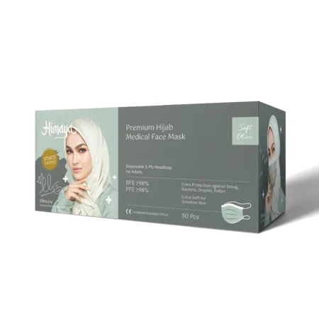 Himaya Premium Hijab Medical Face Mask - Soft Olive -50s